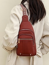 levne Tašky přes rameno-Dámská nepromokavá crossbody kabelka z umělé kůže - ležérní lehká crossbody kabelka s multifunkčními kapsami a širokým ramenním popruhem s etnickým vzorem, ideální na cestování, nakupování i každodenní nošení