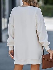 economico Felpe e Sweatshirt Texturizzati-Per donna Felpa Pullover Felpe Semplice Casual Manica Lunga Girocollo Top Regolari Streetwear Ferie Patchwork Nero Beige Grigio Autunno Inverno