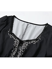 cheap Boho Dress-Women&#039;s Mini Dress Boho Dress Western Dress Fashion Classic Outdoor Vacation Holiday Regular Fit Flower Short Sleeve V Neck Black Dark Blue Summer