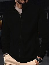 economico Giubbotti Casual-Per uomo Giacca Invernale Giacca in Pile Giacca Casual Vacanza Quotidiano Calore Termico Tasca Pile Autunno Inverno Semplice Moda Streetwear Collo alla coreana Regolare Aalbicocca Nero Blu marino