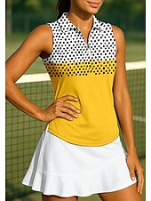 abordables Camisa de Mujer-Mujer Tops Camisa deportiva Camisas de polo Camiseta de tenis Sin Mangas Cremallera Floral UPF50+ Resistente a los rayos UV Alta elasticidad Dispersor de humedad Transpirable Tenis Golf pepinillo