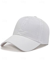 abordables Sombreros de hombre-Gorra de béisbol ligera y transpirable para hombre: gorra deportiva de malla de secado rápido con hebilla de metal ajustable para correr, jugar al golf, hacer senderismo y uso diario.