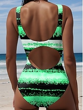 זול בגדי ים חלק אחד-בגד ים לנשים חד חלקי ממעצב מחטב מונוקיני עם חיתוך גבוה לשליטה בבטן בעיצוב גבוה כהה ופנינה ויוני ללא שרוולים