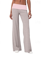 ieftine picior lat și talie înaltă-Pentru femei Picior Larg Pantaloni Pantaloni Palazzo Modă Șic Stradă Lungime totală Natural Simplu Talie elastică Respirabilitate Comfortabil Stradă Purtare Zilnică Ieșire Roșu Vin Negru 1 # Negru