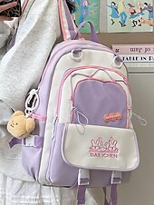 billiga Barn- och tonårryggsäckar-Stor reseryggsäck för tonårsflickor med vagnsrem – söt kaninbroderi, skolväska med flera fickor för mellan- och högstadieelever