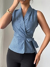 cheap Plain Tops-Women&#039;s Shirt Summer Tops Plain Daily Stylish Basic Short Sleeve V Neck Regular Tops Work Daily Holiday Tunic Blue Spring Fall