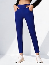 economico Leggings foderati in pile-Per donna Pantaloni in Pile Pantaloni Eleganti Leggings Casual Lunghezza intera Naturale Semplice Elastico in vita Comodo Vacanza Ferie Rosso violaceo Nero Blu marino scuro Azzurro cielo Inverno