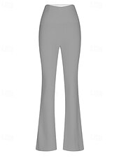 economico Leggings semplici-Per donna Gamba larga Pantaloni Eleganti Streetwear Casual Lunghezza intera Naturale Semplice Elastico in vita Confortevole Streetwear Ferie Abbigliamento quotidiano Magenta Grigio Nero Bianco Autunno