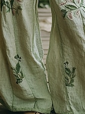 economico gamba larga e vita alta-Per donna Gamba larga Pantaloni Pantaloni Palazzo Moda Boho Lunghezza intera Vita Alta Fiore Elastico in vita Coulisse Stampato Traspirabilità Confortevole Streetwear Abbigliamento quotidiano Uscire