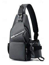 cheap Men&#039;s Bags-Men’s Waterproof Crossbody Sling Bag – Lightweight Casual Chest Bag with Multiple Compartments, Adjustable Strap, and Water-Repellent Fabric for Travel, Outdoor and Daily Use
