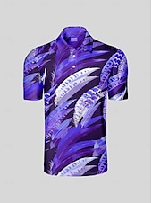 halpa Miesten golfvaatteet-Miesten Poolopaita Purppura Lyhythihainen Topit Golfasut Vaatteet Asut Wear Apparel