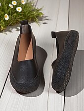 preiswerte Damenhausschuhe und -halbschuhe-Damen Flache Schuhe Barfußschuhe Weiche Schuhe Schuhe mit weiter Passform Täglich Reise Muttertag Flacher Absatz Runde Zehe Lässig Komfort Minimalismus Kunstleder Loafer Schwarz Kaffee