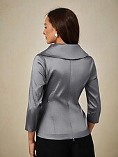 preiswerte Hosenanzüge für Mama-Zweiteilig Brautmutterkleid Elegant V Ausschnitt Knöchellänge Taft Dreiviertelarm mit Schärpe / Band Schleife(n) 2025