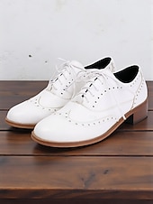 Недорогие Женские оксфорды-женские коричневые туфли-броги-оксфорды на низком каблуке — туфли на шнуровке в ретро-британском стиле для студентов колледжей и офисной работы, идеально подходят для осенних нарядов и повседневных