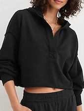 baratos Moletons e Sweatshirts Texturizados-Mulheres Casaco com capuz Manter Quente Confortável Patchwork Moda Tecido Para Noite Final de semana Pullover Padrão Com Capuz Normal Manga Longa agasalhos Preto Cinzento Claro Vermelho Rosa Outono