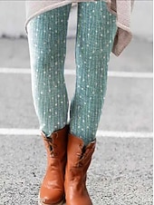 billiga Konst &amp; Design Tryck-Dam Damasker Semester Vintage Mode Ankellång Hög midja Grafisk Abstrakt Tryck Mjuk Andningsfunktion Hög Elasisitet Utomhus Dagligen Svart Vit Blå Brun Vår Höst Vinter Smal passform