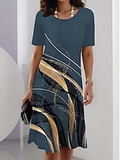 cheap Art&amp;Design Dress-Women&#039;s Mini Dress T Shirt Dress Tee Dress Sundress Shift Dress A Line Dress Vacation Casual Beach Party Daily Tea Party Regular Fit Ombre Graphic Short Sleeve Crew Neck Black Pink Sky Blue Dark Blue