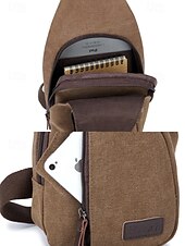 economico Borselli da uomo-Zaino a tracolla in tela da uomo con più scomparti, borsa a tracolla vintage per escursioni all&#039;aperto, viaggi e uso quotidiano casual