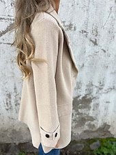 preiswerte Trenchcoats-Damen Winterjacke Mantel Freizeitjacke Warm Bequem Tasche Knöpfe Mode Modern Lässig Einfach Outdoor Straße Ausgehen Einreihig Regulär Steigendes Revers Normale Passform Langarm Oberbekleidung Schwarz