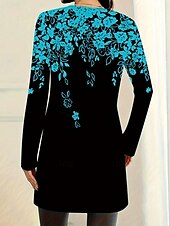 billiga Kappor och trenchcoats-Dam Vardaglig jacka Bekväm Andningsfunktion Ficka Elegant Ledigt Blommig Ledigt Dagliga kläder Öppen front Lång Rund halsringning Normal Långärmad Ytterkläder Rodnande Rosa Blå Vår Höst