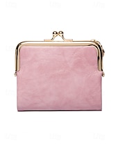 お買い得  ウォレット-女性用 ウォレット クレジットカードホルダーウォレット PUレザー オフィス ショッピング カジュアル ジッパー 複数のポケット 大容量 純色 ブラック ピンク レッド