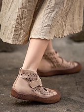 preiswerte Ballerinas für Damen-Mary-Jane-Schuhe aus Kunstleder mit weiter Passform und Cut-outs – bequemer Retro-Casual-Stil für Bauernhofbesuche, Gartenspaziergänge und Wochenendausflüge