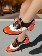 preiswerte 1950er Jahre-Zweifarbige Oxford-Schuhe mit Blockabsatz für Damen – Retro-Schnürschuhe in Mintgrün und Metallic für den Streetstyle im 50er-Jahre-Stil, Alltagsoutfits und legere Anlässe