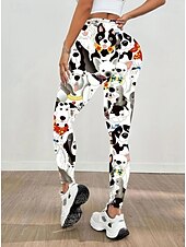 economico Animali Stampa-Per donna Leggings Punk Attivo Vacanza Lunghezza intera Vita Alta Grafico Animale Gatto Stampa 3D Asciugatura Rapida Traspirabilità Morbido Elasticizzato All&#039;aperto Casa Casual Nero Bianco Arcobaleno