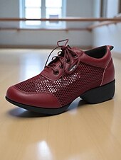 お買い得  ダンススニーカー-女性用通気性メッシュジャズダンススニーカー - プロの練習やパフォーマンスに最適な軽量レースアップシューズ
