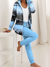 abordables Survêtements pour femmes-Ensembles de pantalons à capuche pour femmes en 2 pièces longues manches vêtements quotidiens à capuche graphiques ombrés rayés zip imprimés décontracté rose bleu violet automne coupe régulière
