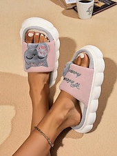 baratos Chinelos de mulher-Pantufas femininas estilo cat paw slide – pantufas com solado de espuma macio e aberto para ambientes internos, ideais para a vida no dormitório, relaxamento em casa e noites aconchegantes