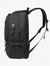 abordables Mochilas de Exterior-Mochila expandible de gran capacidad para hombre con tela repelente al agua, puerto de carga USB, diseño multicompartimento, bolso informal para portátil para exteriores y viajes.