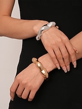 levne Dámský náramek-Dámská párty sada náramků - stylové pozlacené a postříbřené manžetové a řetízkové náramky, módní šperk pro ženy, ideální na koktejlové a večerní večírky