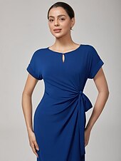 baratos Vestidos Florais-vestido longo elegante com cinto de alta elasticidade