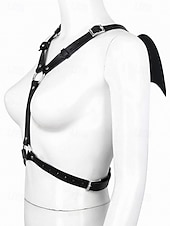 お買い得  ハロウィンアクセサリー-女性用ハロウィンフェイクレザーバットウィングハーネス - パーティーやコスプレ用の調節可能なゴシックコスチュームアクセサリー