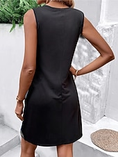 ieftine Rochie cu dungi și geometrică-Pentru femei Rochie Mini Rochie casual Rochie de vară Modă Modern Zilnic Plajă Sfârșit de săptămână Fit regulat Bloc Culoare Fără manșon În V Curcubeu Primăvară Toamnă