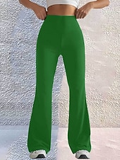 economico Leggings semplici-Per donna Gamba larga Pantaloni Eleganti Streetwear Casual Lunghezza intera Naturale Semplice Elastico in vita Confortevole Streetwear Ferie Abbigliamento quotidiano Magenta Grigio Nero Bianco Autunno