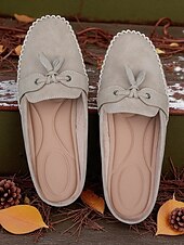 ieftine Saboți de Damă-mocasini cu ciucuri pentru femei – mocasini casual fără slip-on pentru naveta zilnică și ținute relaxate