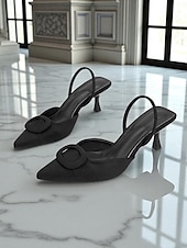 levne Kočičí podpatky-Dámské hnědé semišové boty s úzkým podpatkem - elegantní elegantní špičatá špička s přezkou, ideální do kanceláře, na svatby a formální večírky.