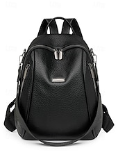 cheap Fashion Backpacks-Women&#039;s Brown Faux Leather Mini Backpack – Water-Repellent Scratch-Resistant Fashion Daypack for Travel, Work and Daily Use