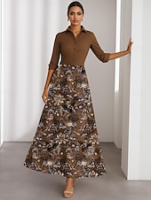 baratos Vestidos de Cocktail-Vestidos de coquetel em linha A, vestido elegante, formal, casamento, comprimento chá, manga 3/4, gola estilo camisa, cetim com miçangas florais, renda 2025