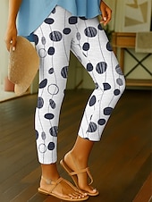 abordables Art &amp; Design Impression-Femmes Leggings Vacances ancien Mode Longueur cheville Taille haute Graphique Abstrait Impression Doux Respirant Haute Élasticité Extérieur Quotidien Noir Blanche Marron Gris Claire Printemps Automne