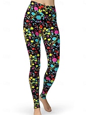 abordables Art &amp; Design Impression-Femmes Leggings Vacances ancien Mode Longueur complète Taille haute Graphique Dégradé Géométrie Impression Doux Respirant Élastique Vacances Occasionnel Quotidien Bleu œuf de mer Noir Rouge Violet