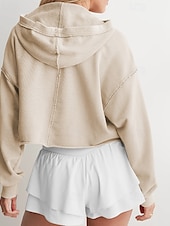 baratos Moletons e Sweatshirts Texturizados-Mulheres Casaco com capuz Manter Quente Confortável Patchwork Moda Tecido Para Noite Final de semana Pullover Padrão Com Capuz Normal Manga Longa agasalhos Preto Cinzento Claro Vermelho Rosa Outono
