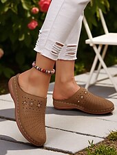 abordables Sabots et mules femme-mules à enfiler découpées pour femmes – sabots confortables et respirants pour les journées décontractées, la détente dans le jardin et l&#039;heure du thé sur la terrasse