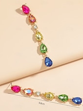 Χαμηλού Κόστους Γυναικείο Σκουλαρίκι-Γυναικεία σκουλαρίκια με κρύσταλλα σε σχήμα ουράνιου τόξου - πολύχρωμα κοσμήματα με δάκρυ για πάρτι και γιορτές