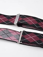preiswerte Krawatten &amp;amp; Fliegen für Herren-Hosenträger zum Anklipsen mit Argyle-Muster für Herren – klassische, verstellbare, elastische Hosenträger für Hochzeiten, formelle Anlässe und Vintage-Outfits