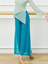 baratos perna larga e cintura alta-Mulheres Perna larga Calças Roupa de rua Casual Comprimento total Natural Tecido Cintura elástica Com Transparência Macio Rua Roupa Diária Final de semana clarete Cinzento Verde Azul Céu Preto Outono