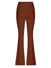 economico Leggings semplici-Per donna Gamba larga Pantaloni Eleganti Streetwear Casual Lunghezza intera Naturale Semplice Elastico in vita Confortevole Streetwear Ferie Abbigliamento quotidiano Magenta Grigio Nero Bianco Autunno