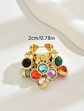 billiga Damringar-Damring i guld med färgglada berlocker - bohemiska cocktailsmycken för fester och festivaler